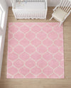Trellis Mosaic Collection Area Rug -  Pergolatown (Light Pink) Square Light Pink  lifestyle 89