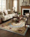 Versailles Elegance Collection Area Rug -  Louveciennes (Light Blue) Rectangle Light Blue  lifestyle 5