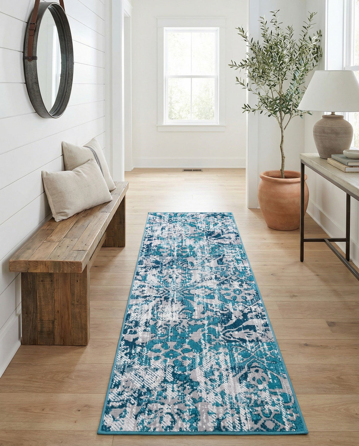 Geneva Terrace Collection Area Rug -  Morges Runner Blue  lifestyle 106