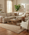 Solid Shag Seaside Collection Area Rug - Azure Cove (Light Brown) Rectangle Light Brown  lifestyle 6