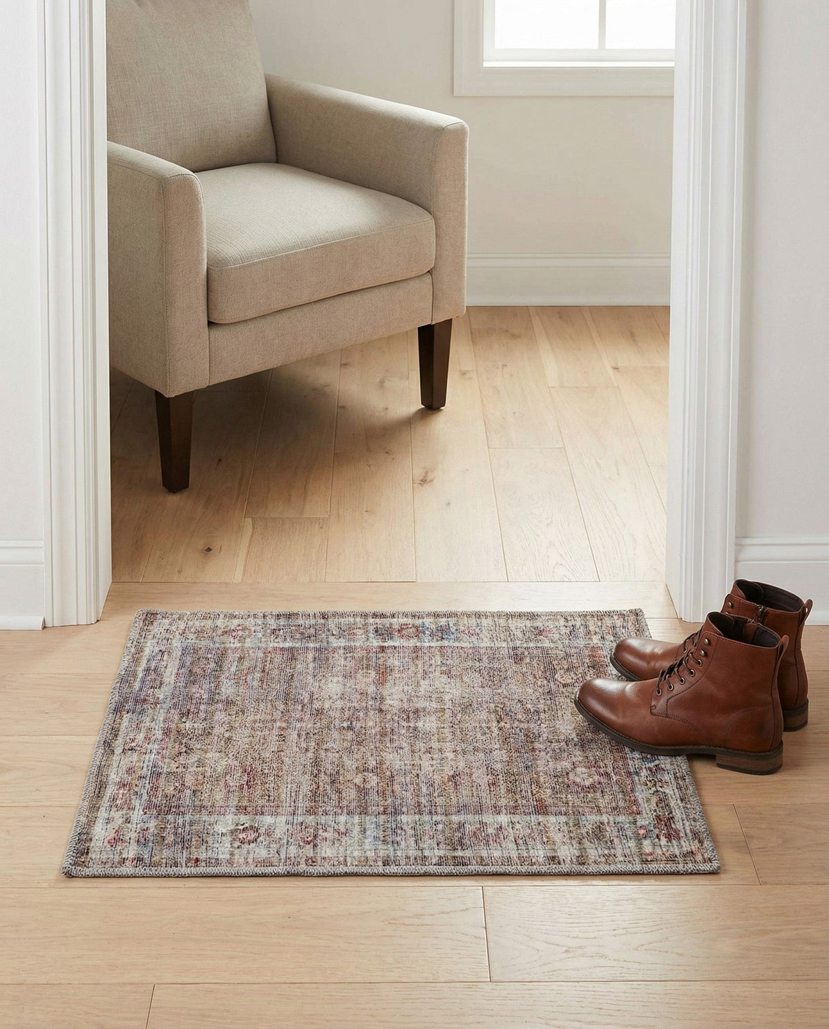Vintage Memories Collection Area Rug -  Reverie Rectangle Rust Red and Brown  lifestyle 11