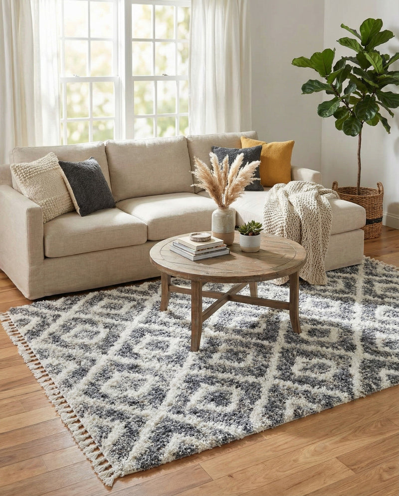 Cozy Cove Shag Collection Area Rug -  Dunes Rectangle Gray  lifestyle 27