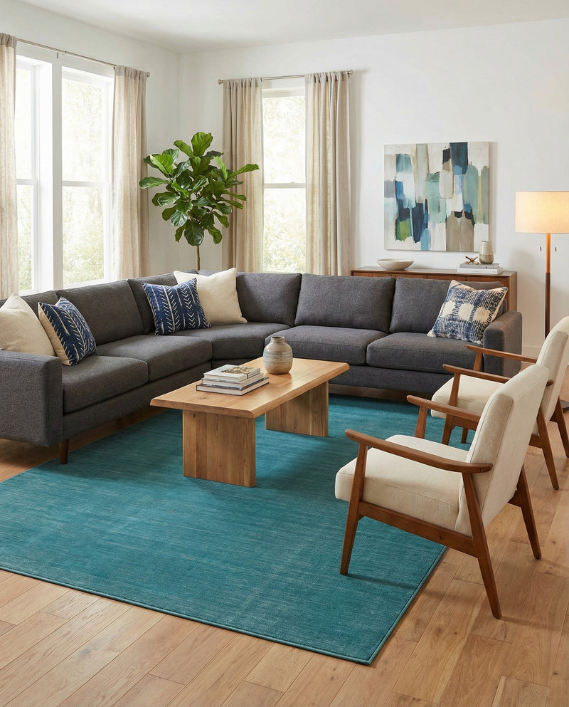 Soho Elegance Collection Area Rug - Chelsea (Turquoise) Rectangle Turquoise  lifestyle 22
