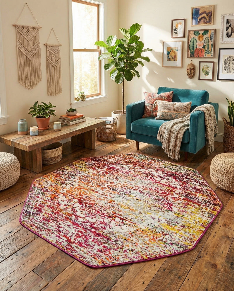 Georgetown Rugs Collection Area Rug - Dupont (Multi) Octagon Multi  lifestyle 83