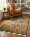 Persian Elegance Collection Area Rug -  Khorramabad Rectangle Navy Blue  lifestyle 16