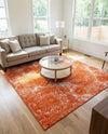 Riviera Elegance Collection Area Rug -  Monaco (Orange) Square Orange  lifestyle 75