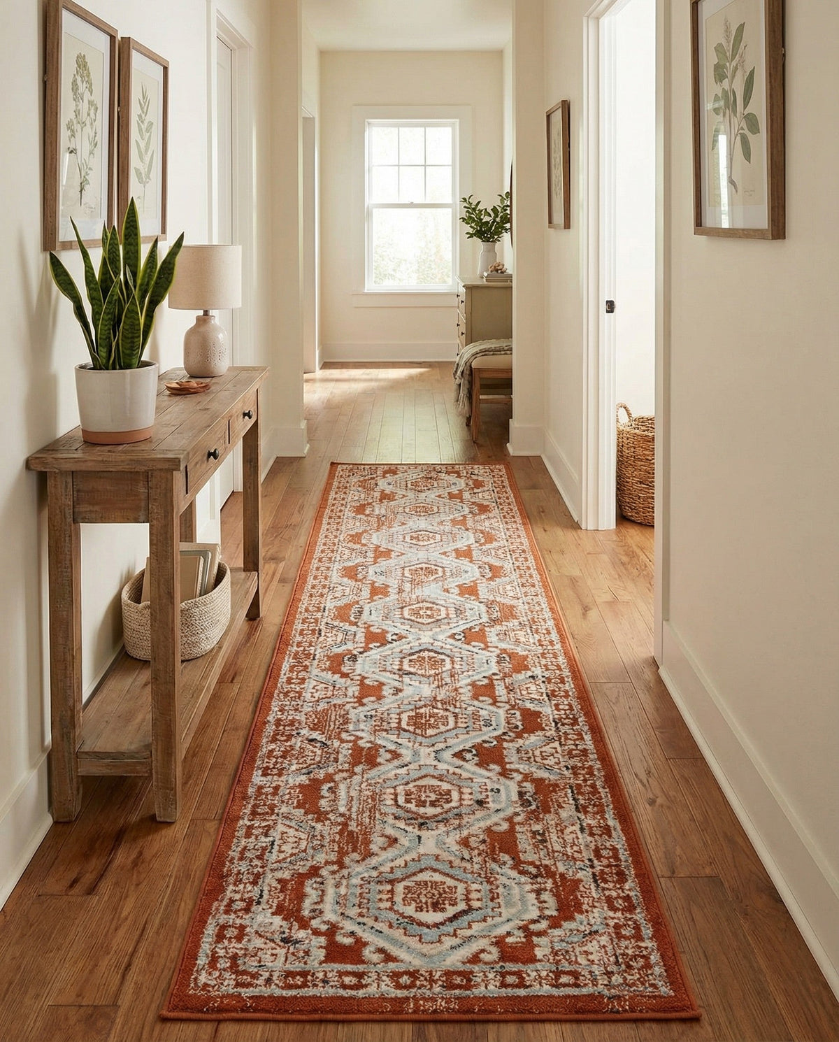 Savannah Elegance Collection Area Rug -  Tybee (Terracotta) Runner Terracotta  lifestyle 120