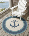 Seaside Haven Rugs Collection Area Rug -  Coralreef Round Navy Blue  lifestyle 60