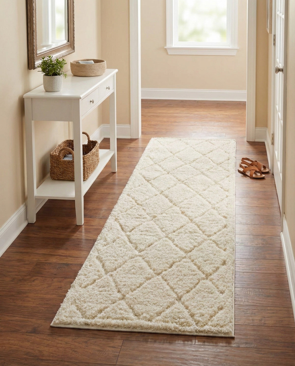 Trellis Haven Collection Area Rug - Havenwood Runner Ivory  lifestyle 129