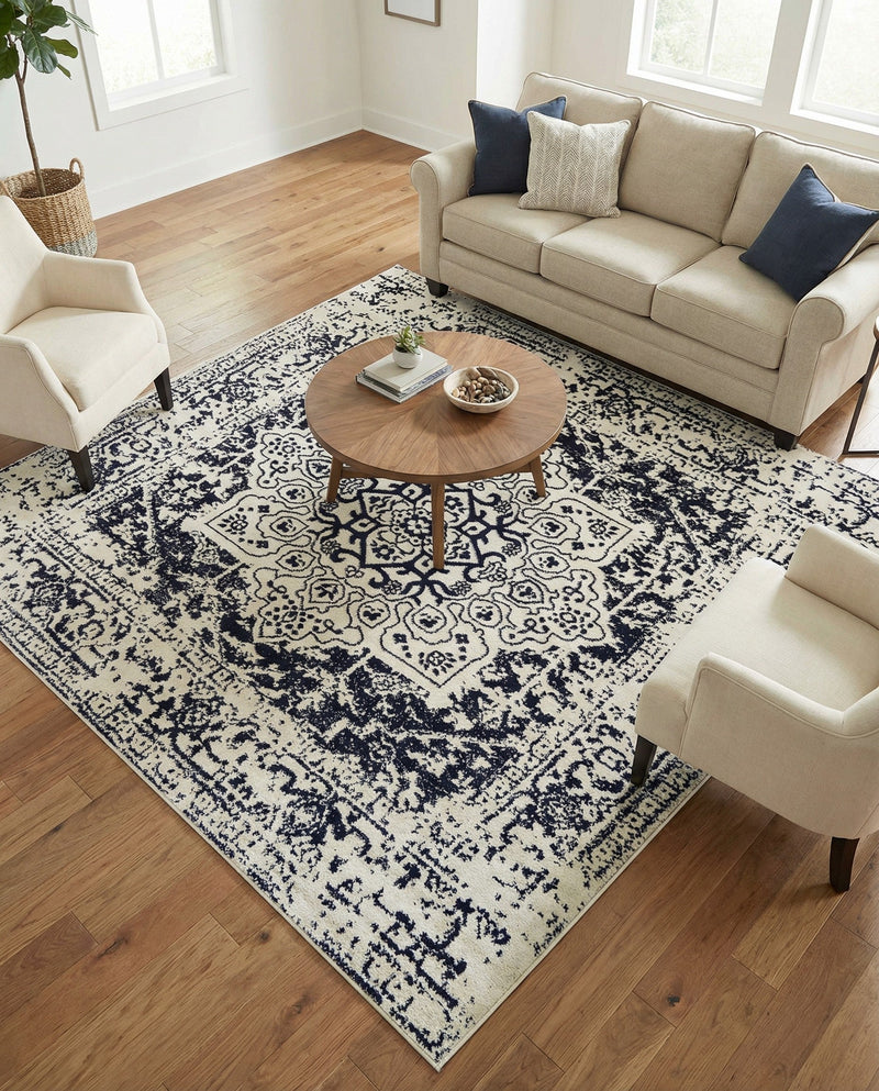 Georgetown Rugs Collection Area Rug - Dupont (Blue) Square Blue  lifestyle 61