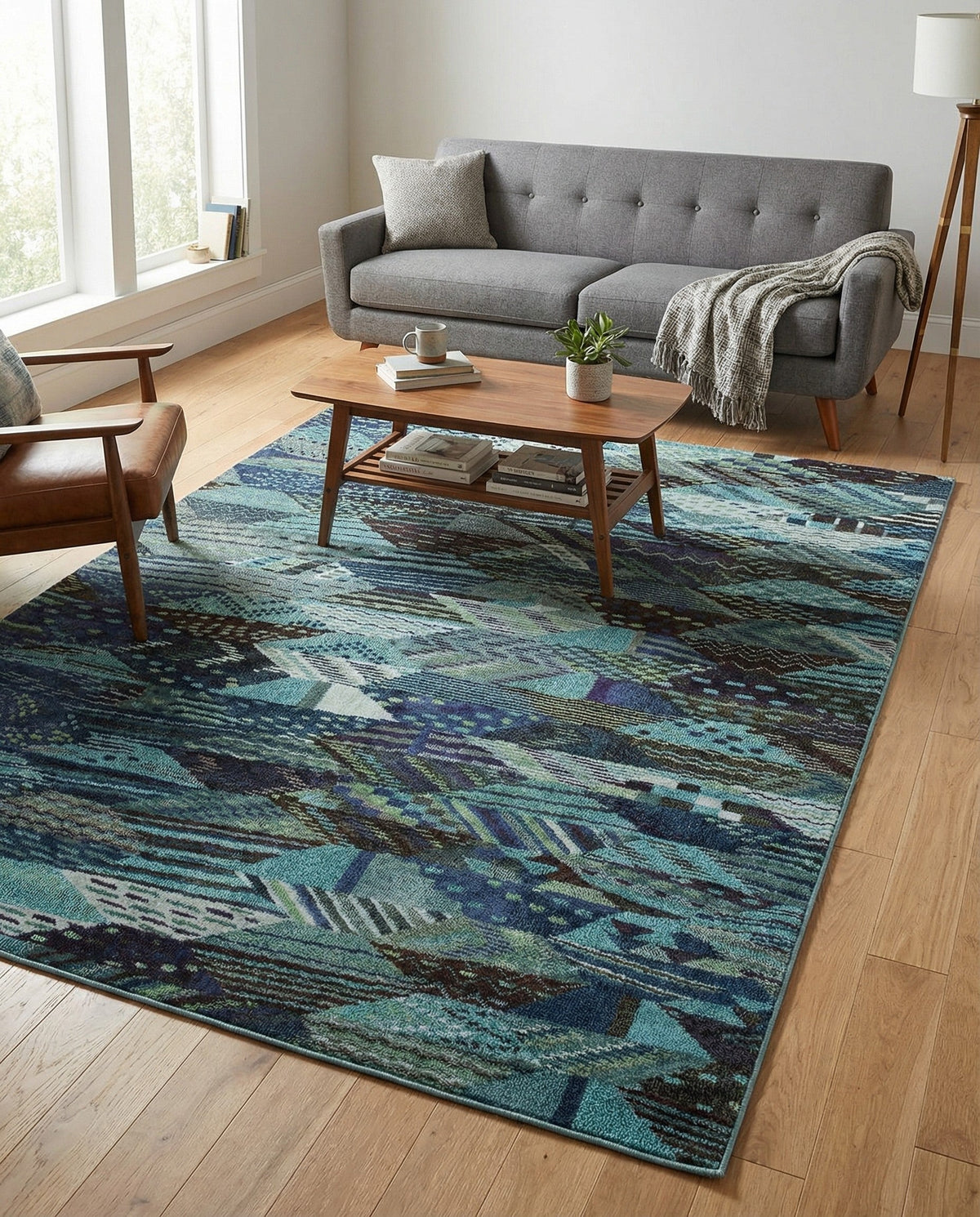 Sedona Vista Collection Area Rug -  Yucca Rectangle Blue  lifestyle 25