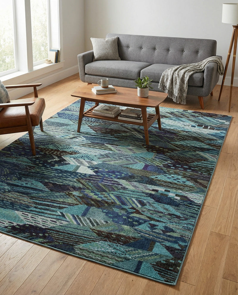 Sedona Vista Collection Area Rug -  Yucca Rectangle Blue  lifestyle 25