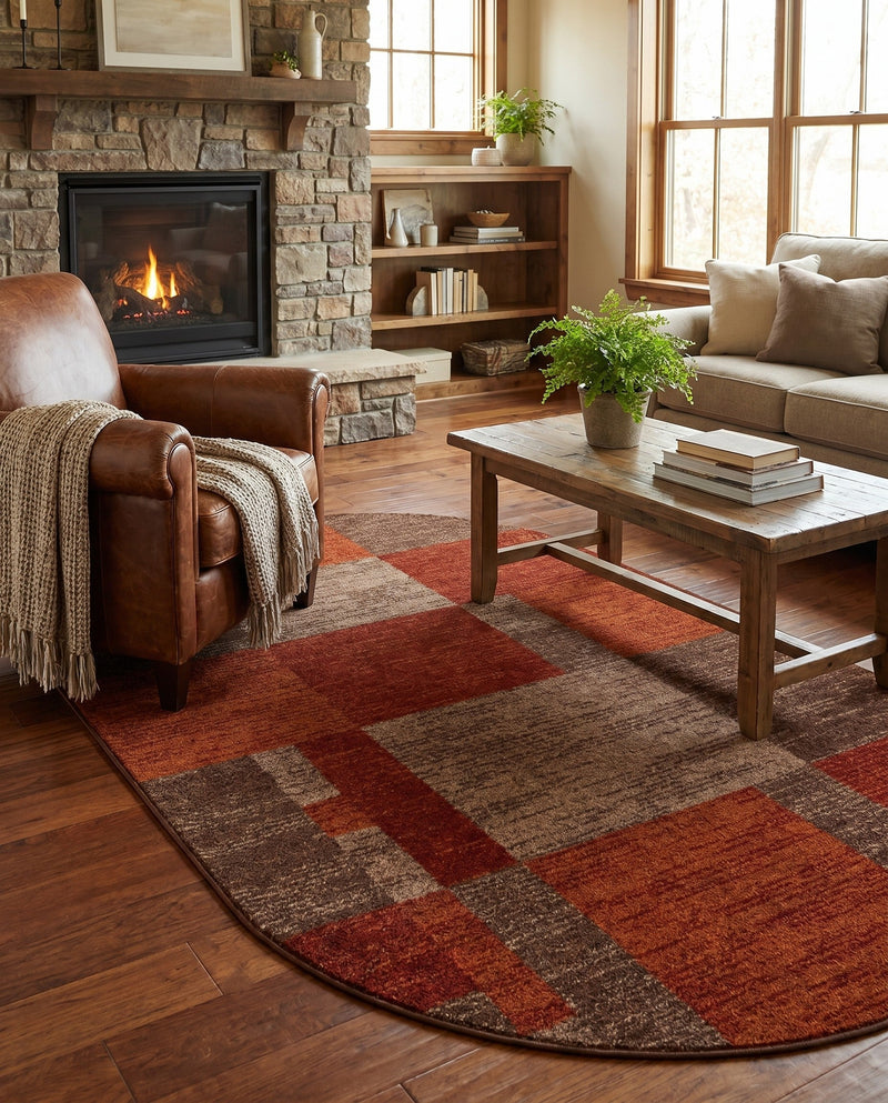 Autumn Meadow Collection Area Rug -  Sycamoreside (Multi) Oval Multi  lifestyle 39