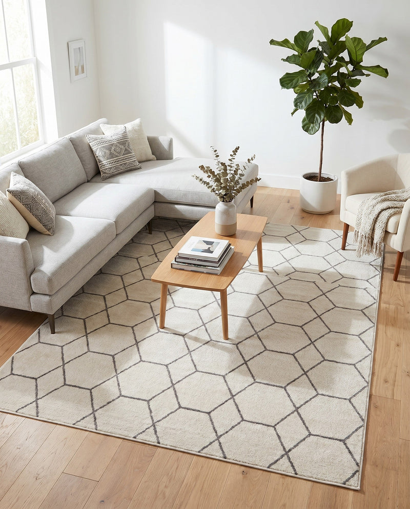 Trellis Mosaic Collection Area Rug - Arborville (Ivory) Rectangle Ivory  lifestyle 25