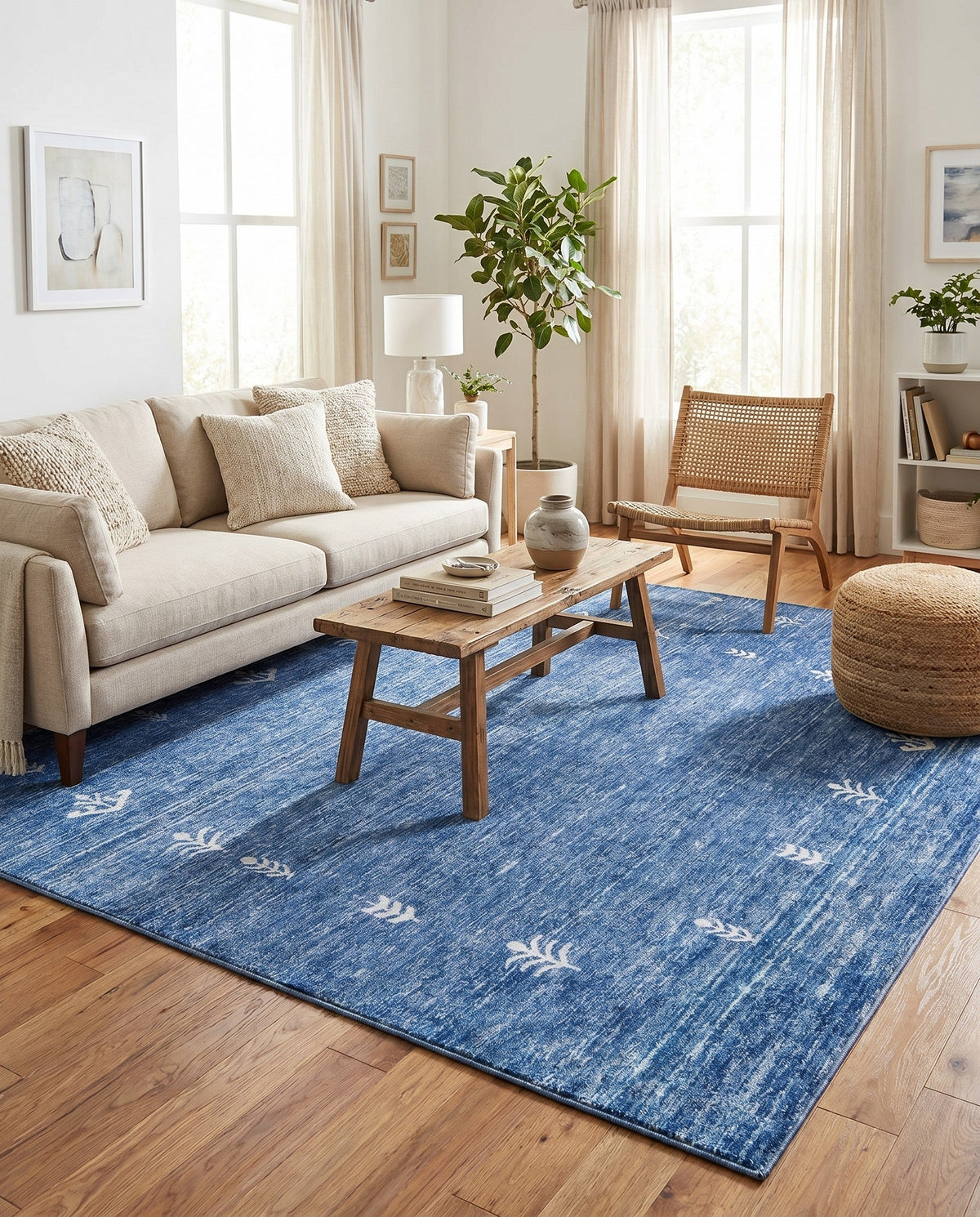 Zagros Shades Collection Area Rug -  Yasuj Square Navy Blue  lifestyle 109