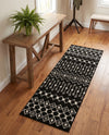 Mediterranean Lattice Collection Area Rug - Santorini (Black and White) Runner Black and White  lifestyle 42