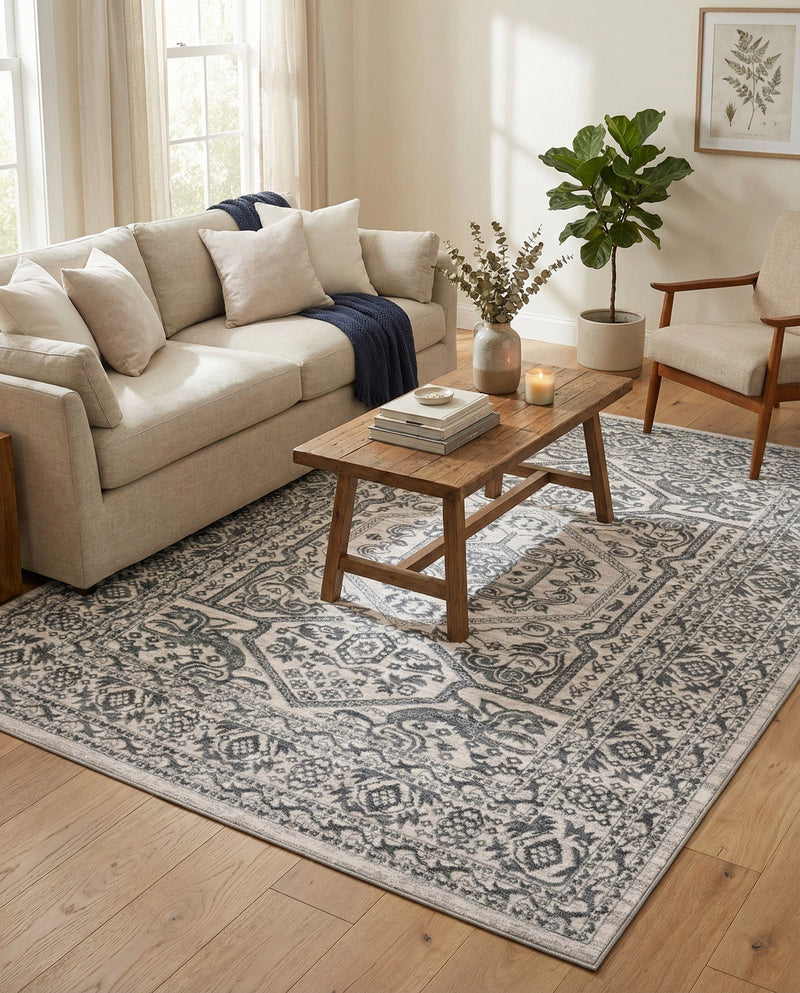 Charleston Elegance Collection Area Rug - Harborview Rectangle White  lifestyle 16