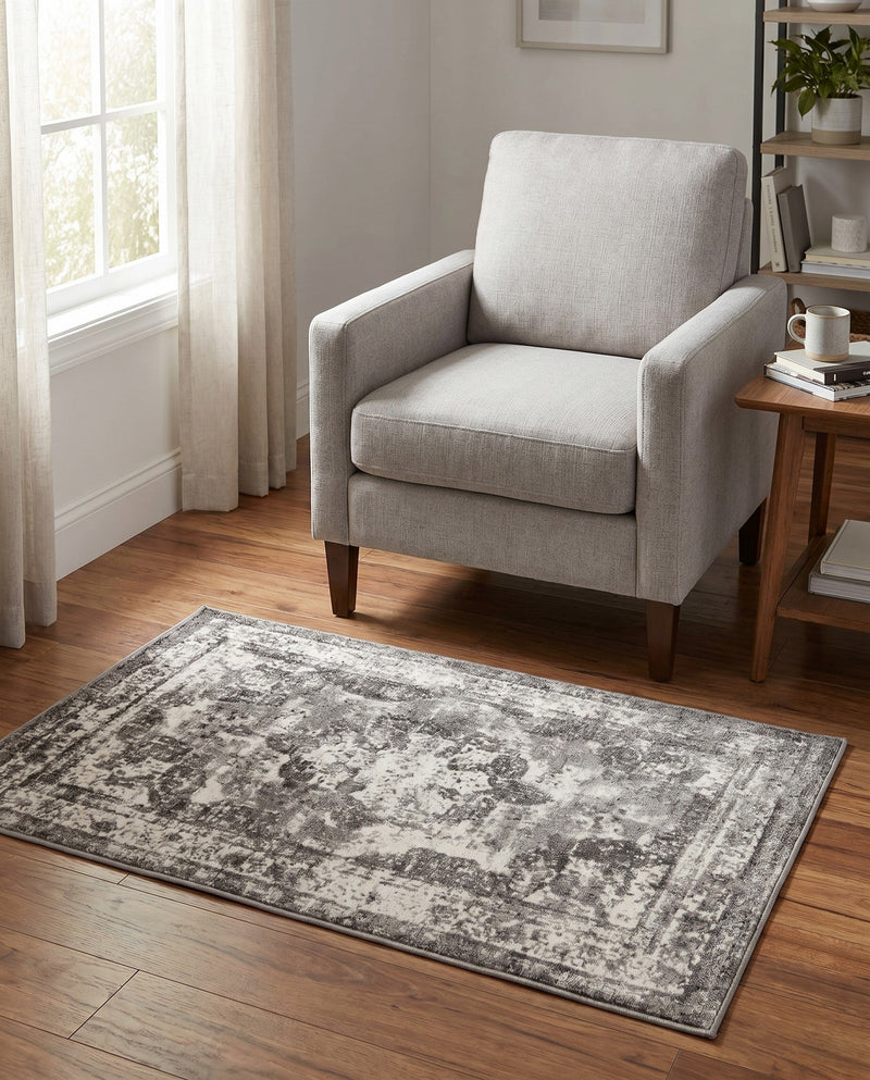 Riviera Elegance Collection Area Rug -  Menton (Gray) Rectangle Gray  lifestyle 36