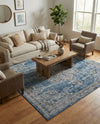 Mykonos Manor Collection Area Rug -  Tinos (Blue) Square Blue  lifestyle 68