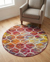Trellis Mosaic Collection Area Rug -  Pergolatown (Multi) Round Multi  lifestyle 61