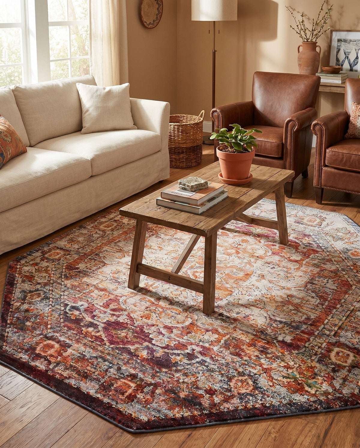 Savannah Soiree Collection Area Rug -  Everglade (Multi) Octagon Multi  lifestyle 114