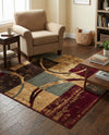 Bistro Lounge Collection Area Rug -  Ristretto Square Multi  lifestyle 55