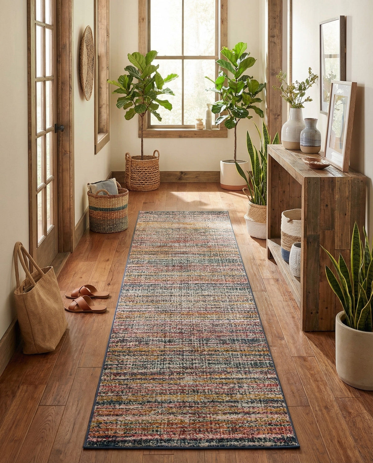 Jewel Oasis Collection Area Rug - Sapphire (Multi) Runner Multi  lifestyle 145