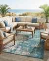 Seaside Haven Rugs Collection Area Rug -  Schooner Rectangle Blue  lifestyle 9