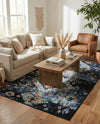 Tangier Treasures Collection Area Rug -  Fez Rectangle Navy Blue  lifestyle 18