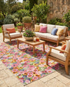 Seaside Blooms Collection Area Rug -  Marseilles Rectangle Multi  lifestyle 20