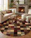 Bistro Lounge Collection Area Rug - Espresso Round Multi  lifestyle 59