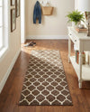Lattice Gardens Collection Area Rug -  Bloomfield (Brown) Runner Brown  lifestyle 66