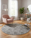 Hollywood Luxe Collection Area Rug -  Beverly (Gray Silver) Round Gray Silver  lifestyle 31