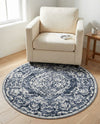 Cambridge Classics Collection Area Rug -  Magdalene (Blue) Round Blue  lifestyle 37