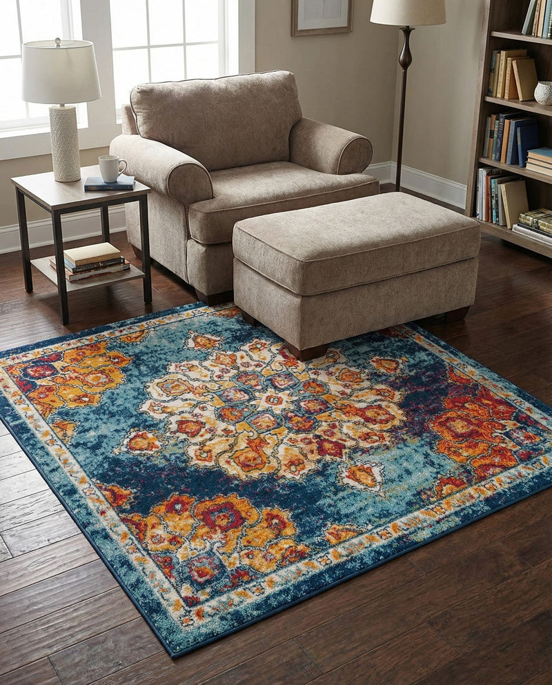 Beverly Grove Collection Area Rug - Melrose (Multi) Square Multi  lifestyle 60