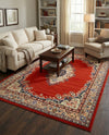 Tabriz Tapestry Collection Area Rug - Azerbaijan (Terracotta) Rectangle Terracotta  lifestyle 5
