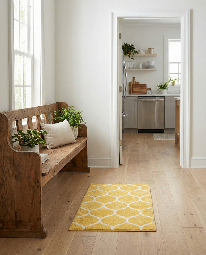 Trellis Mosaic Collection Area Rug -  Pergolatown (Yellow) Rectangle Yellow  lifestyle 8