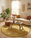 Brighton Terrace Collection Area Rug -  Rottingdean (Yellow) Round Yellow  lifestyle 37