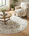 Adriana Terrace Collection Area Rug -  Positano (Ivory) Round Ivory  lifestyle 53