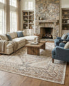 Coastal Manor Collection Area Rug -  Seagrove Rectangle Beige  lifestyle 22