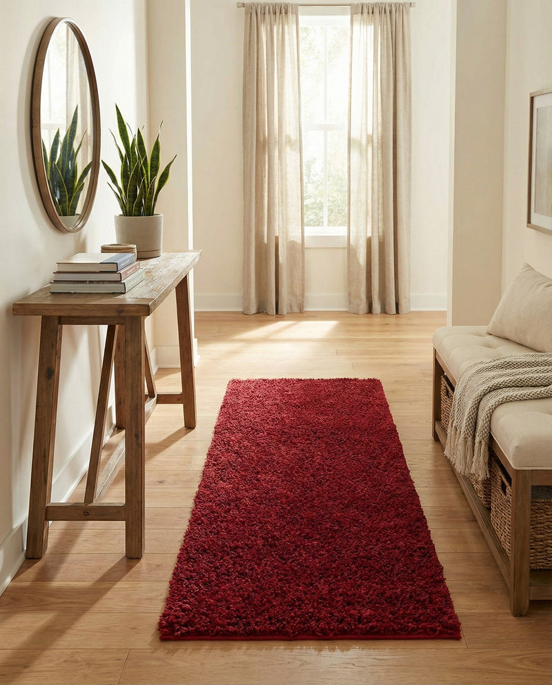 Plush Oasis Collection Area Rug - Serenity (Cherry Red) Runner Cherry Red  lifestyle 40
