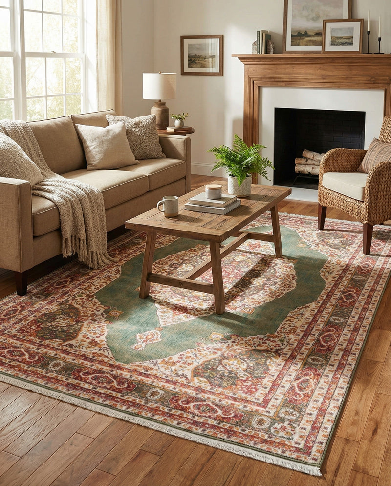 Caribbean Breeze Collection Area Rug -  Windward Rectangle Green  lifestyle 49