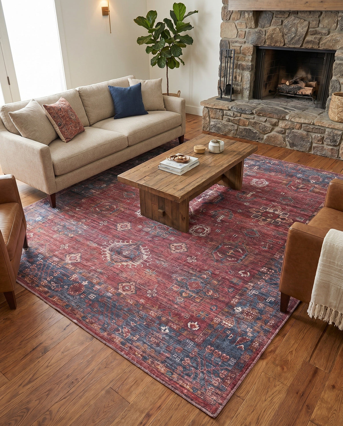 Zahara Oasis Collection Area Rug -  Ouarzazate Square Antique Red  lifestyle 86