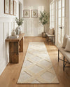 Trellis Wool Collection Area Rug - Vineyard Runner Ivory  lifestyle 31