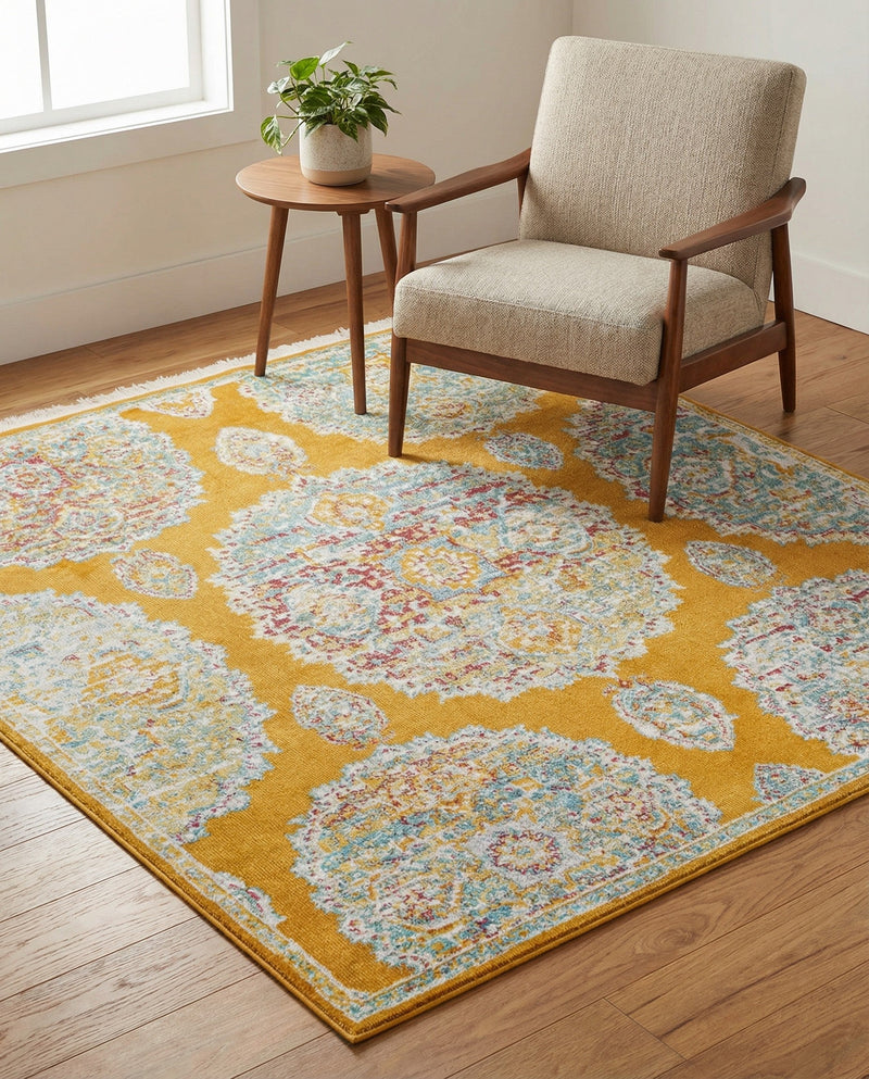 Arcadia Rugs Collection Area Rug -  Atlantis (Orange) Square Orange  lifestyle 38