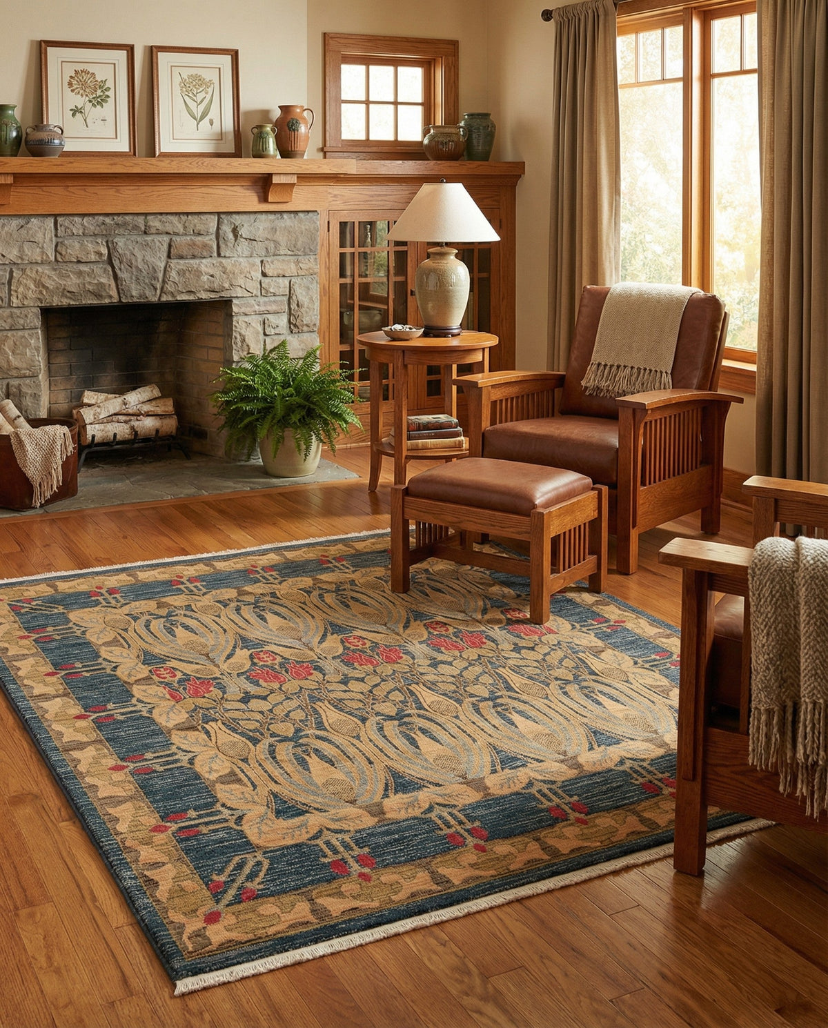 Chelsea Elegance Collection Area Rug -  Brompton (Navy Blue) Square Navy Blue  lifestyle 145