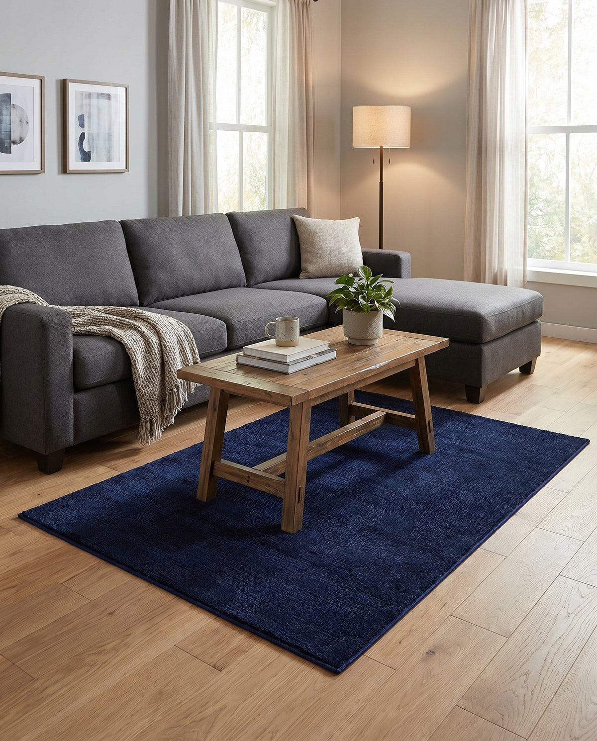 Haven Tapestry Collection Area Rug -  SereneCove Rectangle Inkwell Blue  lifestyle 30