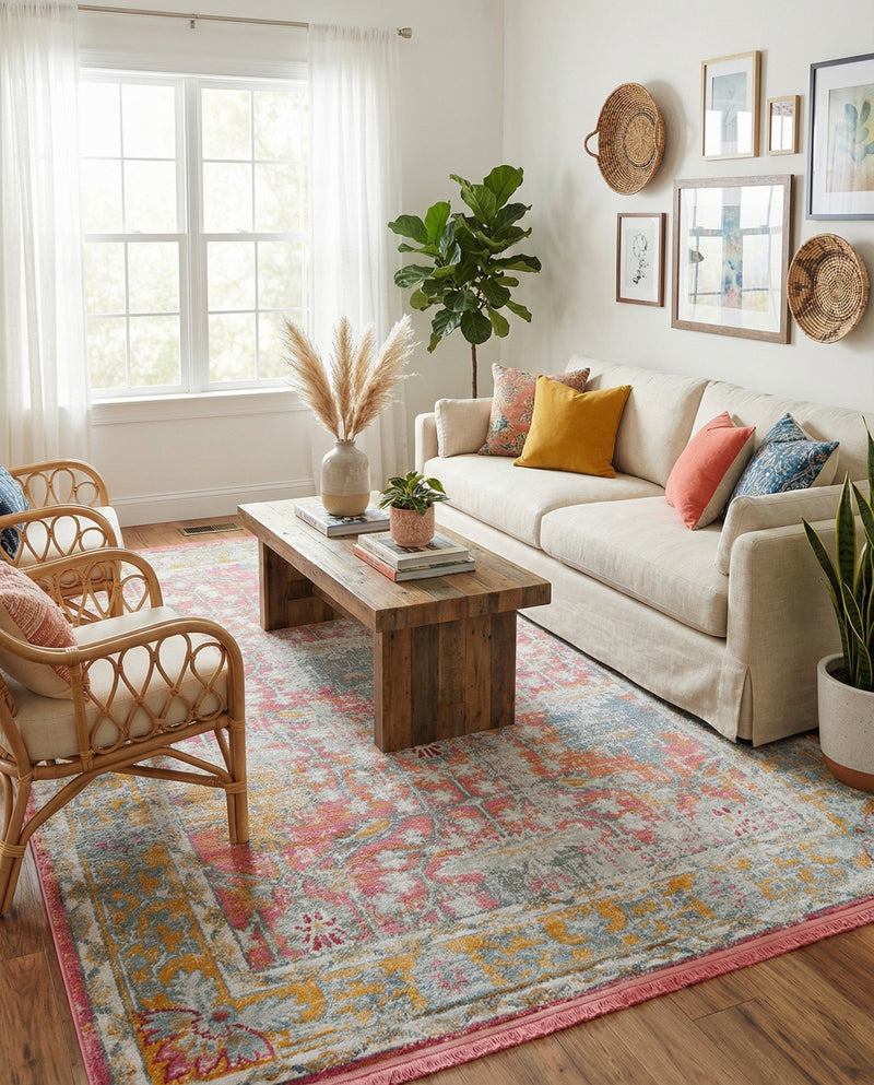 Arcadia Rugs Collection Area Rug -  Olympus Rectangle Pink  lifestyle 45