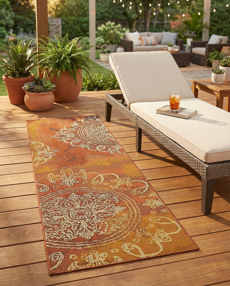 Urban Terrace Collection Area Rug -  Veranda Runner Brown  lifestyle 29