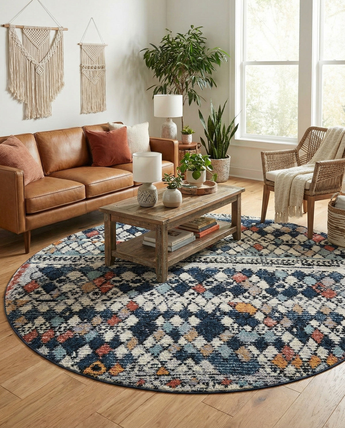 Tangier Treasures Collection Area Rug -  Marrakech Round Multi  lifestyle 171